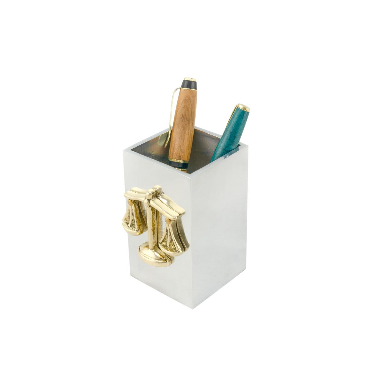 Pen Holder or Pencil Holder Handmade Solid Metal Desk Accessory